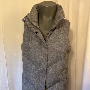 Eileen Fisher Light Brown Wool Puffy Vest W/ Stitching (Size L)